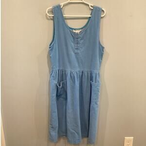 Vintage Mizz Lizz Womens Corduroy Jumper Dress Modest Light Blue Medium 90s Fall